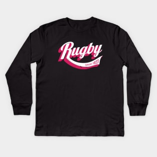 Cool rugby logo distressed Kids Long Sleeve T-Shirt